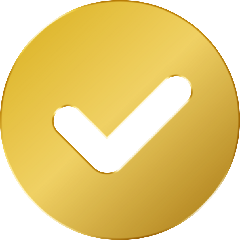 3D Gold Check Mark Icon